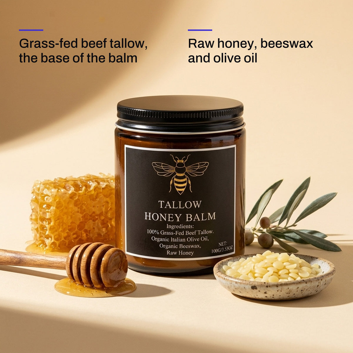 Grass Fed Tallow & Honey Balm
