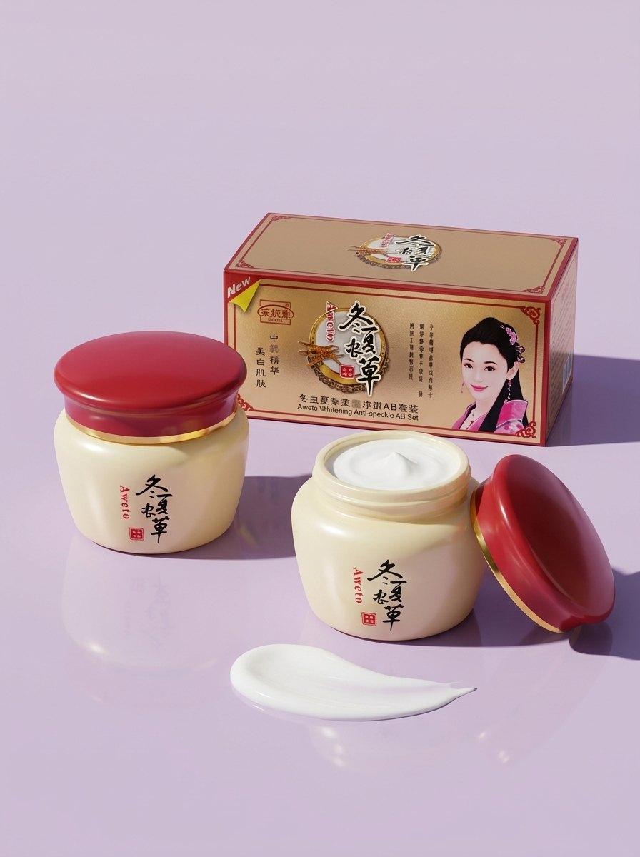 Aweto Day & Night Cream Set in use